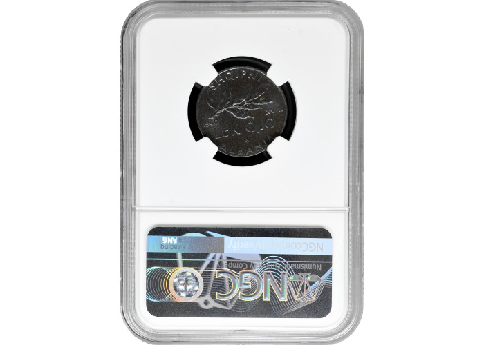 Albania 0.10 lek 1940 R, NGC MS65, "Italian occupation (1939 - 1943)"