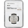 Latvia 2 lati 1925, NGC MS64, "First Republic (1922 - 1940)" silver coin