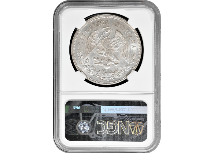 Mexiko 1 Peso 1908 Mo GV, NGC MS62, "Mexikanischen Staaten (1905 - 1969)"