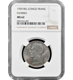 Belgian Congo 1 franc 1920 Flemish, NGC MS62, "Belgian colony (1909 - 1949)"