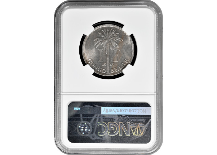 Belgian Congo 1 franc 1920 Flemish, NGC MS62, "Belgian colony (1909 - 1949)"