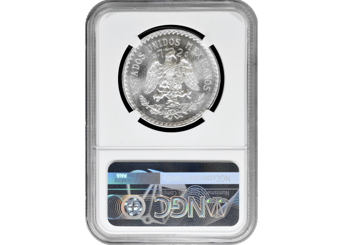Mexico 1 peso 1933 Mo, NGC MS65, "United Mexican States (1905 - 1969)" silver