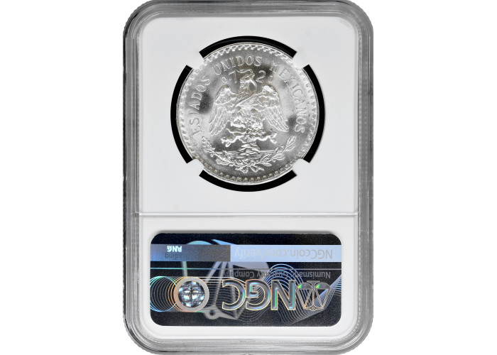 Mexico 1 peso 1933 Mo, NGC MS65, "United Mexican States (1905 - 1969)" silver