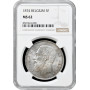 Belgium 5 francs 1874, NGC MS62, "King Leopold II (1865 - 1909)" silver coin 