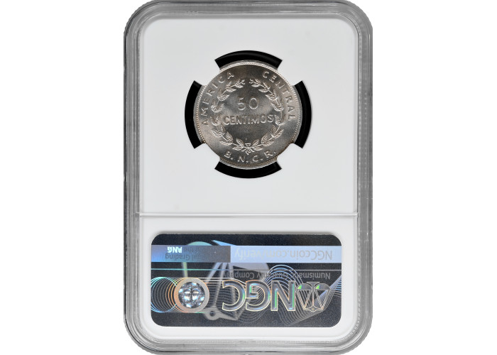Costa Rica 50 centimos 1948, NGC MS66, "Republic (1896 - 1950)" Top Pop