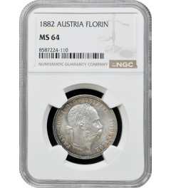 Austria 1 florin 1882, NGC MS64, "Emperor Franz Joseph I (1848 - 1916)"