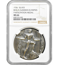 Germany - Third Reich silver medal 1936, NGC MS66, "Berlin Olympics" Top Pop 1/0