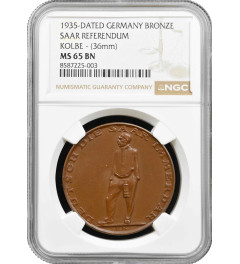 Germany - Third Reich bronze medal 1935, NGC MS65 BN, "Saar Referendum"TopPop1/0