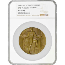 Germany - Third Reich bronze medal 1936, NGC MS64 BN, "Berlin Olympics" Top Pop