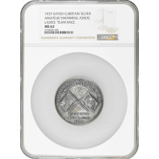 Great Britain medal 1937, NGC MS62, "Amateur Swimming Assoc.: Ladies' Team Race"