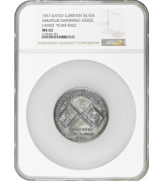 Great Britain medal 1937, NGC MS62, "Amateur Swimming Assoc.: Ladies' Team Race"