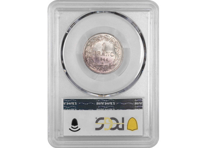 Belgium 1 franc 1844, PCGS MS63, "King Leopold I (1832 - 1865)" Top Pop 2/0