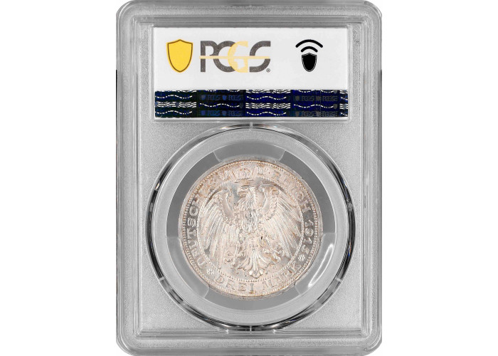 Mecklenburg-Schwerin 3 mark 1915 A, PCGS MS64, "Duchy of Mecklenburg-Schwerin"