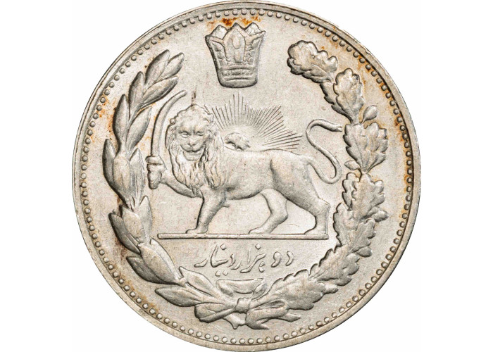 Persia 2000 dinars AH 1331 (1913), PCGS AU55, "Ahmad Shah Qajar (1909 - 1925)"