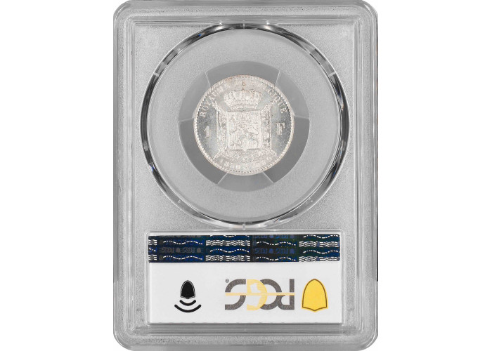 Belgium 1 franc 1880, PCGS MS63, "50th Anniversary - Independence" silver coin