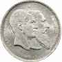 Belgium 1 franc 1880, PCGS MS63, "50th Anniversary - Independence" silver coin