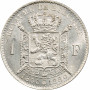Belgium 1 franc 1880, PCGS MS63, "50th Anniversary - Independence" silver coin