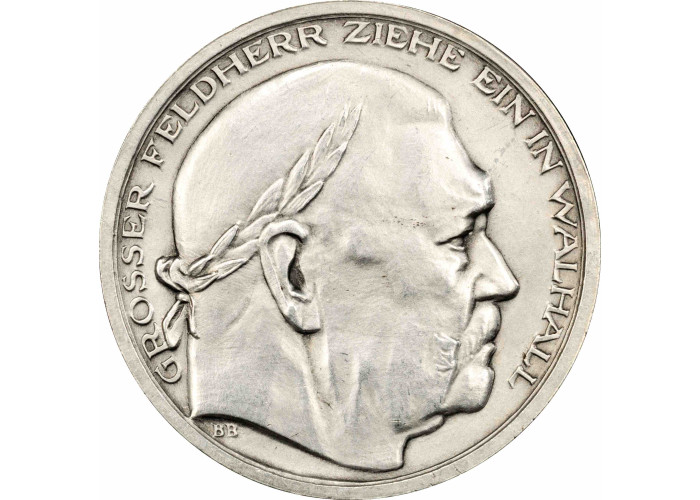 Germany silver medal 1934, PCGS SP61, "Death of Hindenburg (1847 - 1934)" 