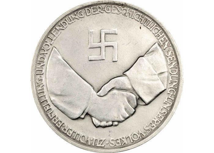 Germany silver medal 1934, PCGS SP61, "Death of Hindenburg (1847 - 1934)" 
