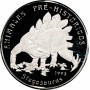 Guinea-Bissau 10.000 pesos 1993, PCGS PR67 DCAM, "Pre-History Stegosaurus"