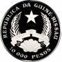 Guinea-Bissau 10.000 pesos 1993, PCGS PR67 DCAM, "Pre-History Stegosaurus"
