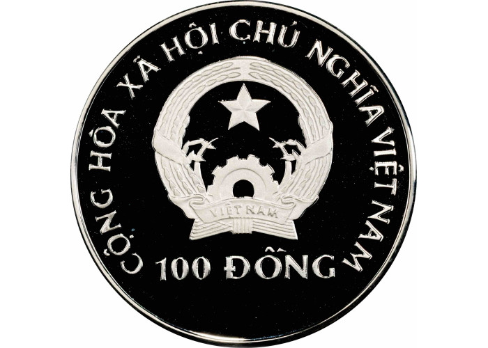 Вьетнам 100 донгов 1993 г., PCGS PR69 DCA, "Доисторические животные - Рамфоринхи" Top Pop