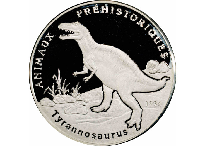 Benin 1000 francs 1994, PCGS PR66 DCAM, "Pre-History - Tyrannosaurus Rex"