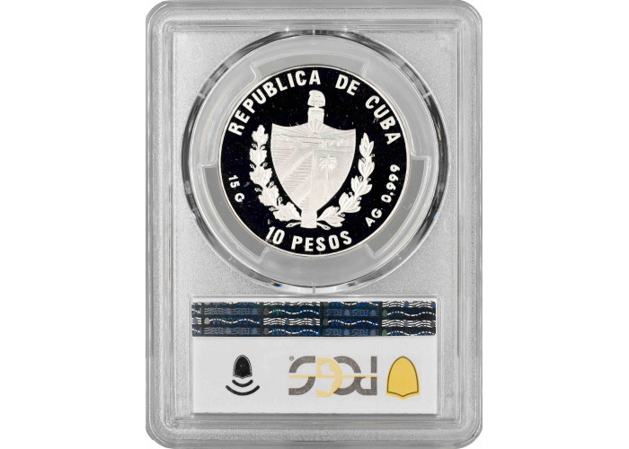 Cuba 10 pesos 1997, PCGS PR70 DCAM, "Olympic Games, Sydney 2000 - Baseball" Top Pop 1/0