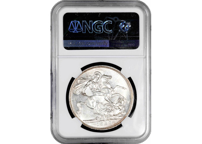 Grossbritannien 1 Krone 1887, NGC MS62, "Königin Victoria (1838 - 1901)"