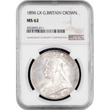 Great Britain 1 crown 1896 LX, NGC MS62, "Queen Victoria (1838 - 1901)"