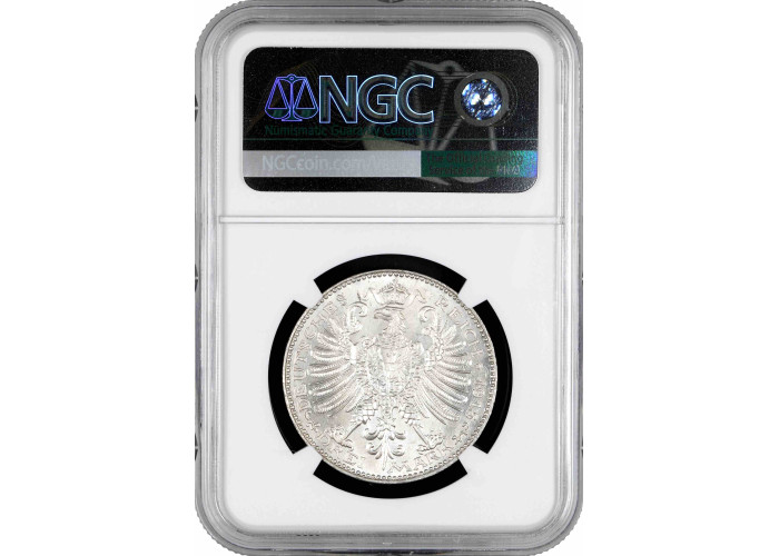 Saxe-Weimar-Eisenach 3 mark 1915 A, NGC MS65, "100th Anniversary - Grand Duke's"