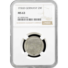 Germany - Third Reich 2 reichsmark 1936 D, NGC MS63, "Nazi Germany (1933-1945)"