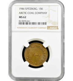 Spitzbergen 15 kopeks 1946, NGC MS62, "Arctic Coal Company (1946 - 2017)"