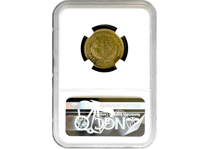 Cameroon 1 franc 1926, NGC MS64, "UN Trust Territories (1924 - 1948)"Top Pop 1/0