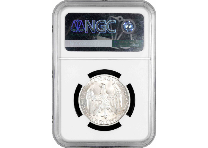 Weimar Republic 3 reichsmark 1927 A, NGC MS65, "Philipp University in Marburg"