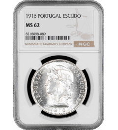 Portugal 1 escudo 1916, NGC MS62, "Portuguese Republic (1911 - 1969)"