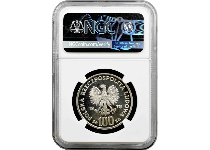 Poland 100 zlotych 1979, NGC PF67 UC PROBA, "Ludwik Zamenhof" silver coin