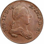 Австрийские Нидерланды 2 лиарда 1787 г., PCGS MS62 BN, "Император Иосиф II (1765 - 1790)" Top Pop