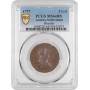 Austrian Netherlands 2 liards 1777, PCGS MS64 BN, "Maria Theresa (1740 - 1780)" Top Pop