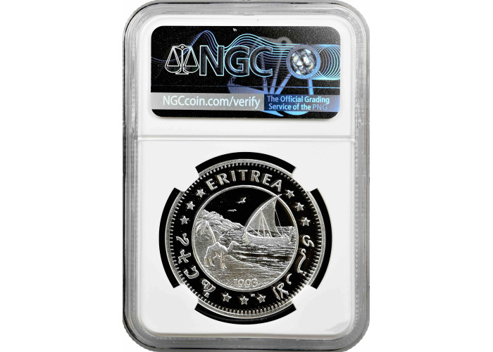 Эритрея 10 долларов 1993 г., NGC PF69 UC, "Берегите планету Земля - Птеранодон"