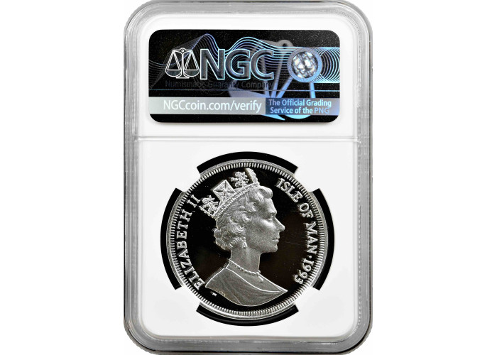 Isle of Man 1 crown 1993, NGC PF68 UC, "Preserve the Planet Iguanodon" Top Pop