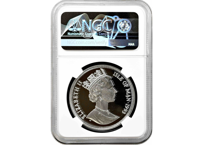 Isle of Man 1 crown 1993, NGC PF69 UC, "Preserve the Planet Diplodocus" Top Pop