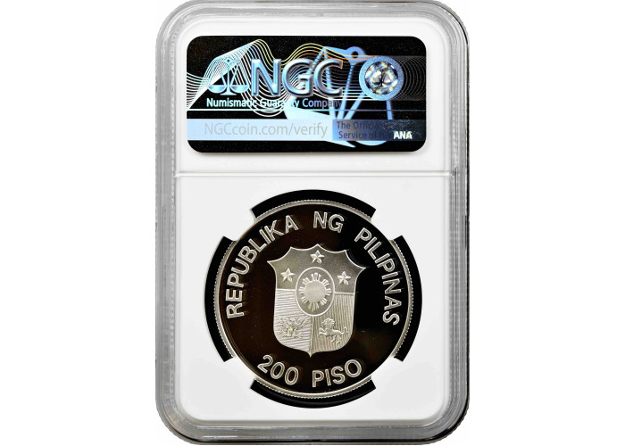 Philippines 200 piso 1990, NGC PF69 UC, "Save the Children Fund" silver coin