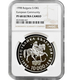 Bulgaria 10000 leva 1998, NGC PF68 UC, "Association with European Community"