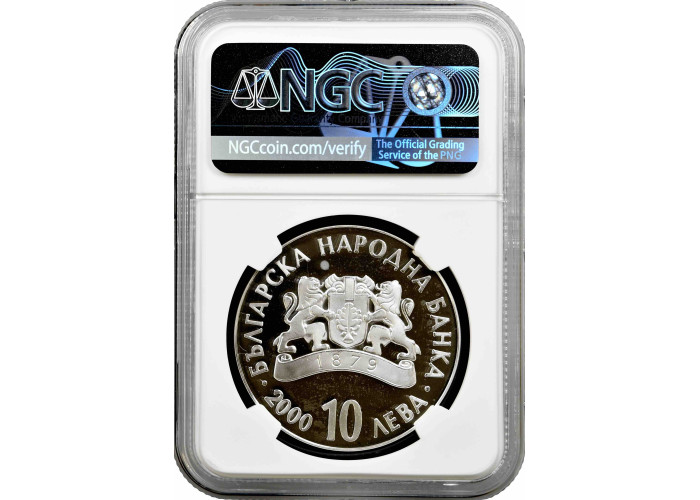 Bulgaria 10 leva 2000, NGC PF67 UC, "Association with the EU" silver coin