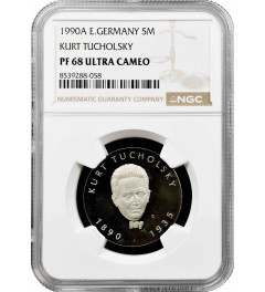 Germany - GDR 5 mark 1990, NGC PF68 UC, "100th Anniv. - Birth of Kurt Tucholsky"
