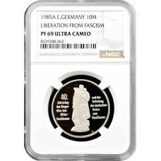 Deutschland – DDR 10-Marke 1985, NGC PF69 UC, „Befreiung vom Faschismus“, Top Pop