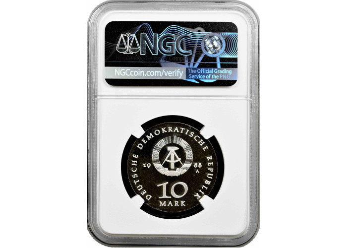 Germany - GDR 10 mark 1988, NGC PF67 UC, "Ulrich von Hutten" Top Pop