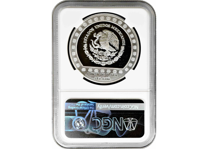 Mexico 100 pesos 1992 Mo, NGC PF69 UC, "Pre-Columbian - Huehueteotl" silver coin
