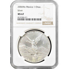 Мексика 1 онза 2006 пн, NGC MS67, "Срібна монета в злитках Лібертад"